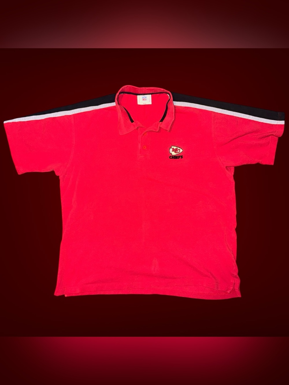 Vintage 1990s NFL Kansas City Chiefs Embroidered Short Sleeve Polo Shirt 2XL